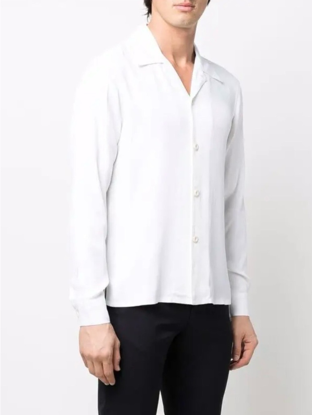 Sandro White Button-Front Long Sleeve Shirt